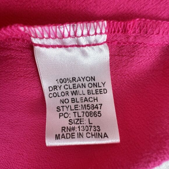 Umgee Women Tiered Midi Dress L Pink Balloon Sleeve Peasant Boho Cottagecore - Picture 11 of 16